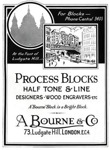 A. Bourne & Co. Advert - Process Blocks 1919