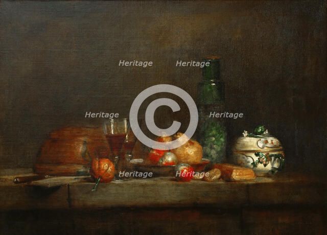 A Bowl of Olives. Artist: Chardin, Jean-Baptiste Siméon (1699-1779)