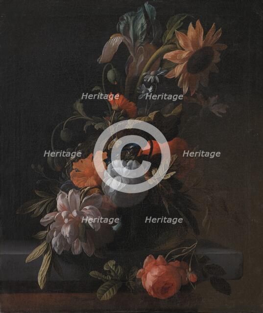 A Bowl of Flowers, 1672-1708. Creator: Elias Van Den Broeck.