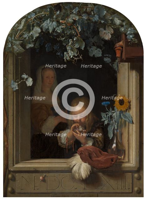 A Boy Blowing Bubbles, 1663. Creator: Frans van Mieris I.