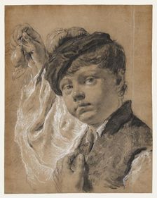 A Boy Holding a Pear (Giacomo Piazzetta?), about 1737. Creator: Giovanni Battista Piazzetta
