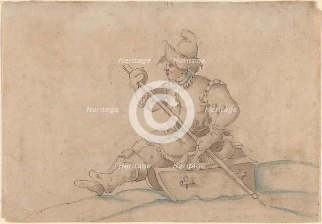 A Boy on a Sled, late 1560s. Creator: Jost Ammon.