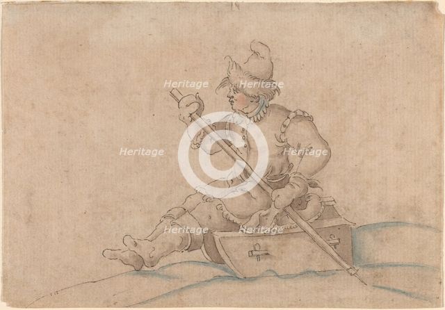 A Boy on a Sled, late 1560s. Creator: Jost Ammon.