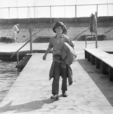 A boy on the jetty, Borstahusen, Landskrona, Sweden, 1964