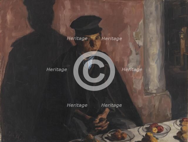 A Boy Selling Fruit. Naples, 1903. Creator: Peter Hansen.