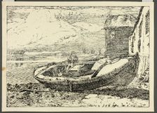 A Boy Sitting on a Banked Vessel, November 8, 1809. Creator: Cornelius Varley