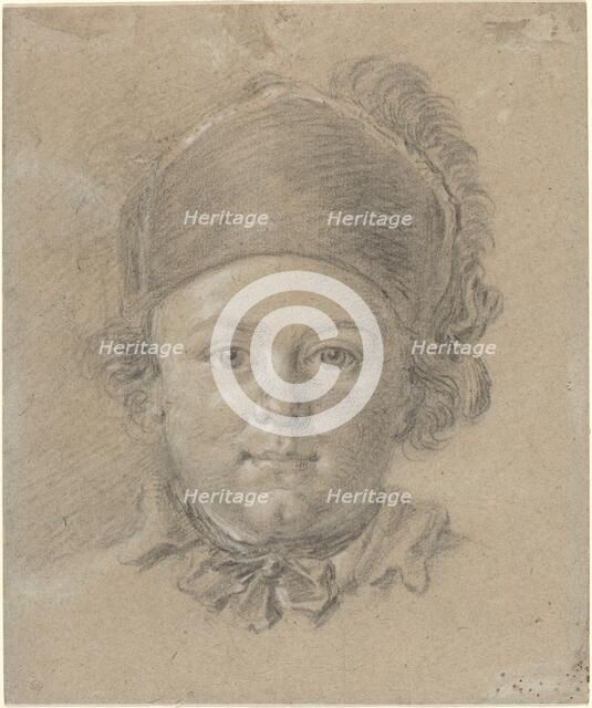 A Boy Wearing a Military Cap. Creator: Unknown.