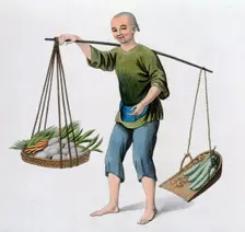 A boy with vegetables, 1800. Creator: J Dadley