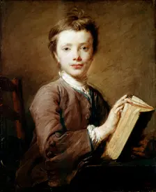 A Boy with a Book c1740. Artist: Jean-Baptiste Perronneau