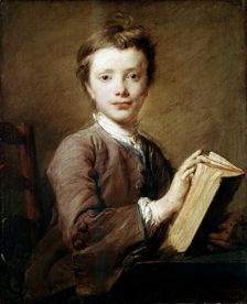 A Boy with a Book c1740. Artist: Jean-Baptiste Perronneau