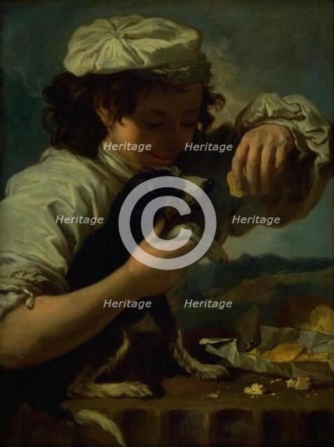 A Boy with a Dog (Allegory of "Taste"), 1651-1654. Creator: Bernhard Keil.