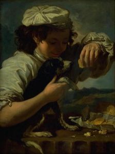 A Boy with a Dog (Allegory of "Taste"), 1651-1654. Creator: Bernhard Keil