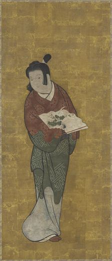 A boy with a fan, Edo period, late 17th century. Creator: Unknown