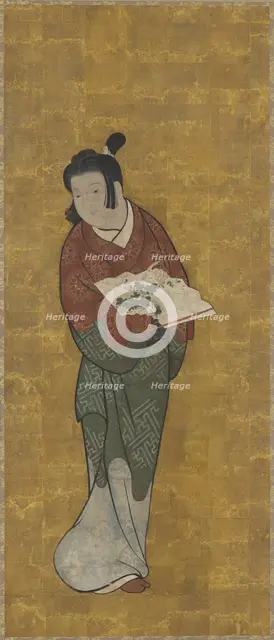 A boy with a fan, Edo period, late 17th century. Creator: Unknown.