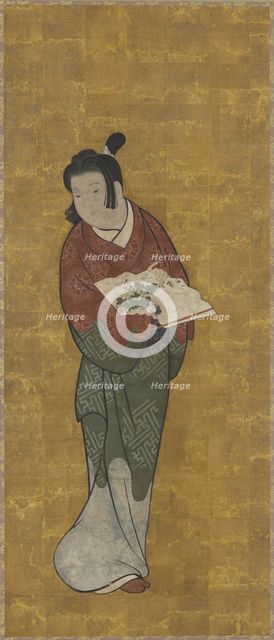 A boy with a fan, Edo period, late 17th century. Creator: Unknown.