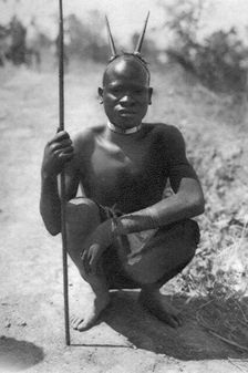 A boy with horns Abercorn to Tukuyu, Tanganyika, 1925 (1927). Artist: Thomas A Glover