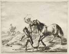 A boy taking a horse to drink. Creator: Dirck Stoop (Dutch, c. 1618-1681)