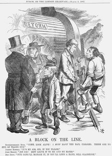 A Block on the Line 1867. Creator: John Tenniel