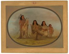 A Blackfoot Chief, His Wife, and a Medicine Man, 1861/1869. Creator: George Catlin