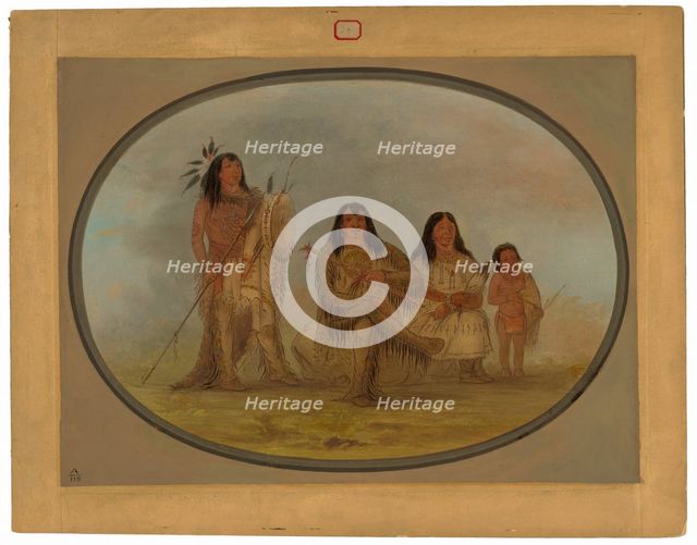 A Blackfoot Chief, His Wife, and a Medicine Man, 1861/1869. Creator: George Catlin.