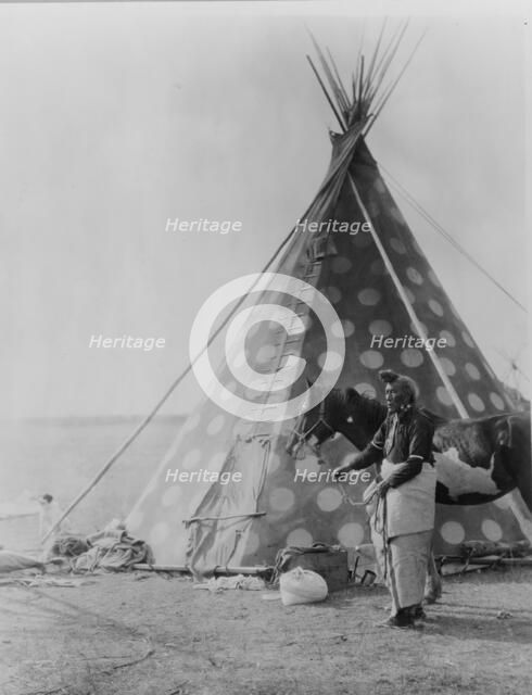 A Blackfoot tepee, c1927. Creator: Edward Sheriff Curtis.