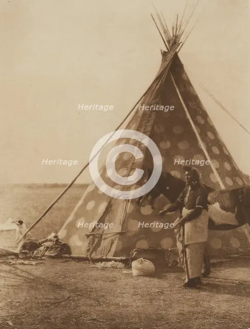 A Blackfoot Tipi, 1926. Creator: Edward Sheriff Curtis.
