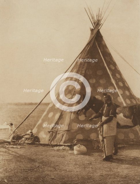 A Blackfoot Tipi, 1926. Creator: Edward Sheriff Curtis.