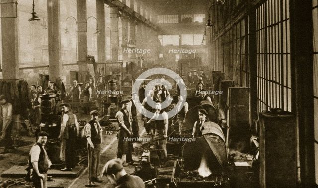 A blacksmith's shop at Beckton Gas Works, London, 20th century.  Creator: Unknown.
