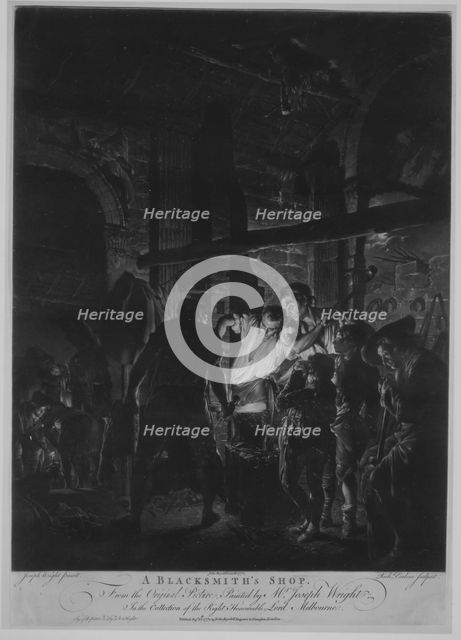 A Blacksmith's Shop, August 25, 1771. Creator: Richard Earlom.