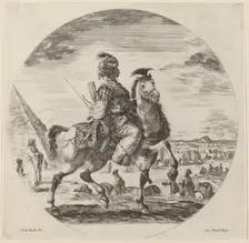 A Black Horseman. Creator: Stefano della Bella