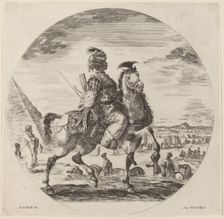 A Black Horseman. Creator: Stefano della Bella