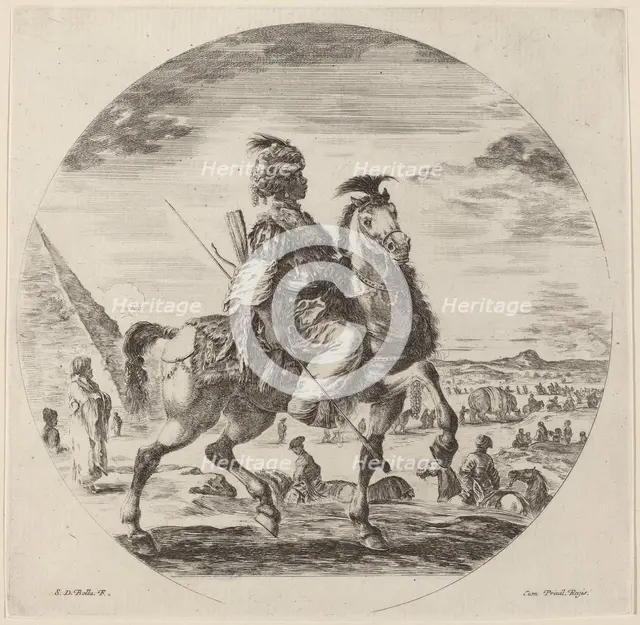 A Black Horseman. Creator: Stefano della Bella.