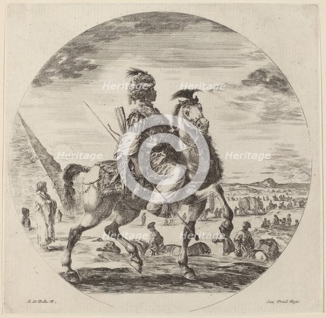 A Black Horseman. Creator: Stefano della Bella.
