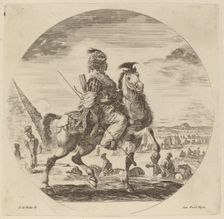 A Black Horseman. Creator: Stefano della Bella