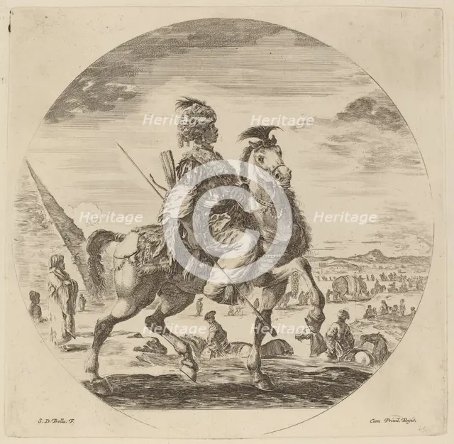 A Black Horseman. Creator: Stefano della Bella.