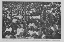 A Black study; Note the tensity of expression with which the group is following his each..., 1916. Creator: Unknown