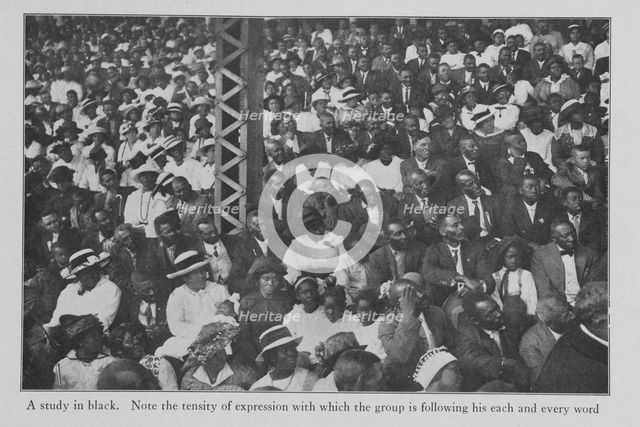 A Black study; Note the tensity of expression with which the group is following his each..., 1916. Creator: Unknown.
