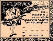 A blank invitation to a Civil Service Volunteer Rifles function c19th century