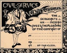 A blank invitation to a Civil Service Volunteer Rifles function c19th century