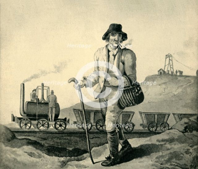 'A Blenkinsop Locomotive at a Yorkshire Colliery, 1814', (1945).  Creator: Unknown.
