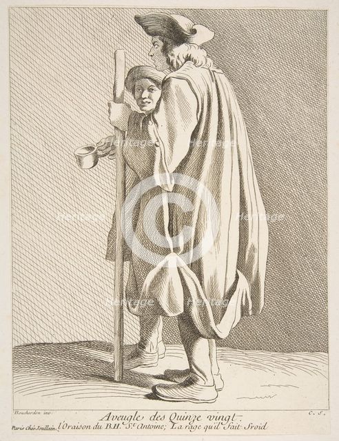A Blind Man from the Quinze-Vingts Hospital, 1738. Creator: Caylus, Anne-Claude-Philippe de.