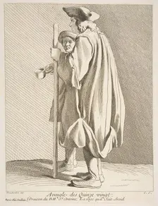 A Blind Man from the Quinze-Vingts Hospital, 1738. Creator: Caylus, Anne-Claude-Philippe de
