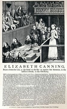 A broadside of 1754 reporting on the case of Elizabeth Canning, 1915