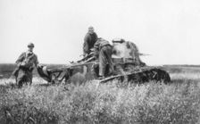 A broken down French light tank, Villers-Cotterets, Aisne, France, 1918