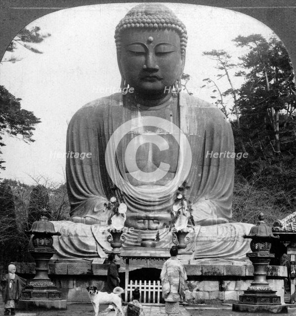 A bronze statue of Buddha, Kamakura, Japan, 1900s.Artist: BL Singley