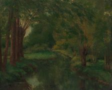 A Brook in a Clearing (possibly "Brook, Valley of Fontcouverte; Study"), probably 1862. Creator: Gustave Courbet