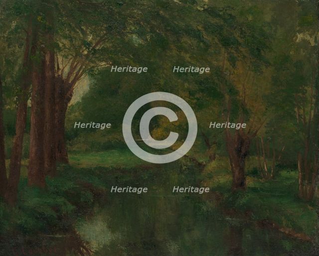 A Brook in a Clearing (possibly "Brook, Valley of Fontcouverte; Study"), probably 1862. Creator: Gustave Courbet.