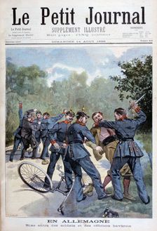 A brawl between German soldiers and Bavarian officers, Germany, 1898. Creator: F Meaulle