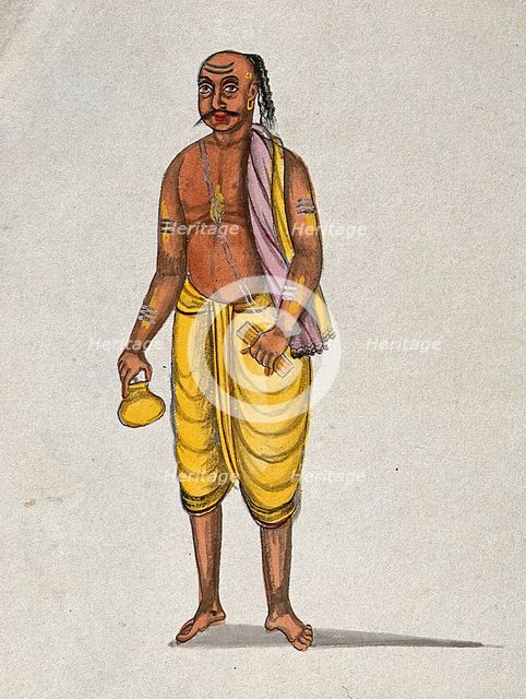 A Brahman after his ritual puja. Creator: Unknown.