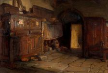 A Breton Cottage Interior, 1887. Creator: Jonathon Pratt